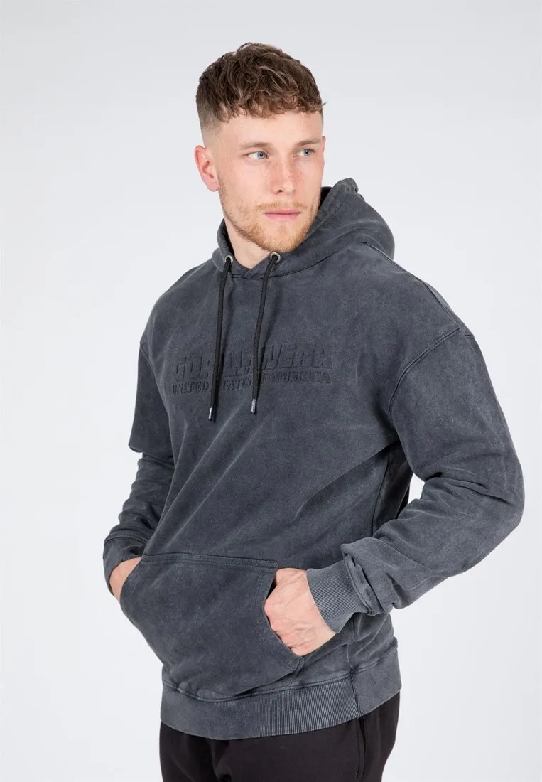 Crowley Men's Oversized Hoodie - Washed Gray - L Gorilla Wear