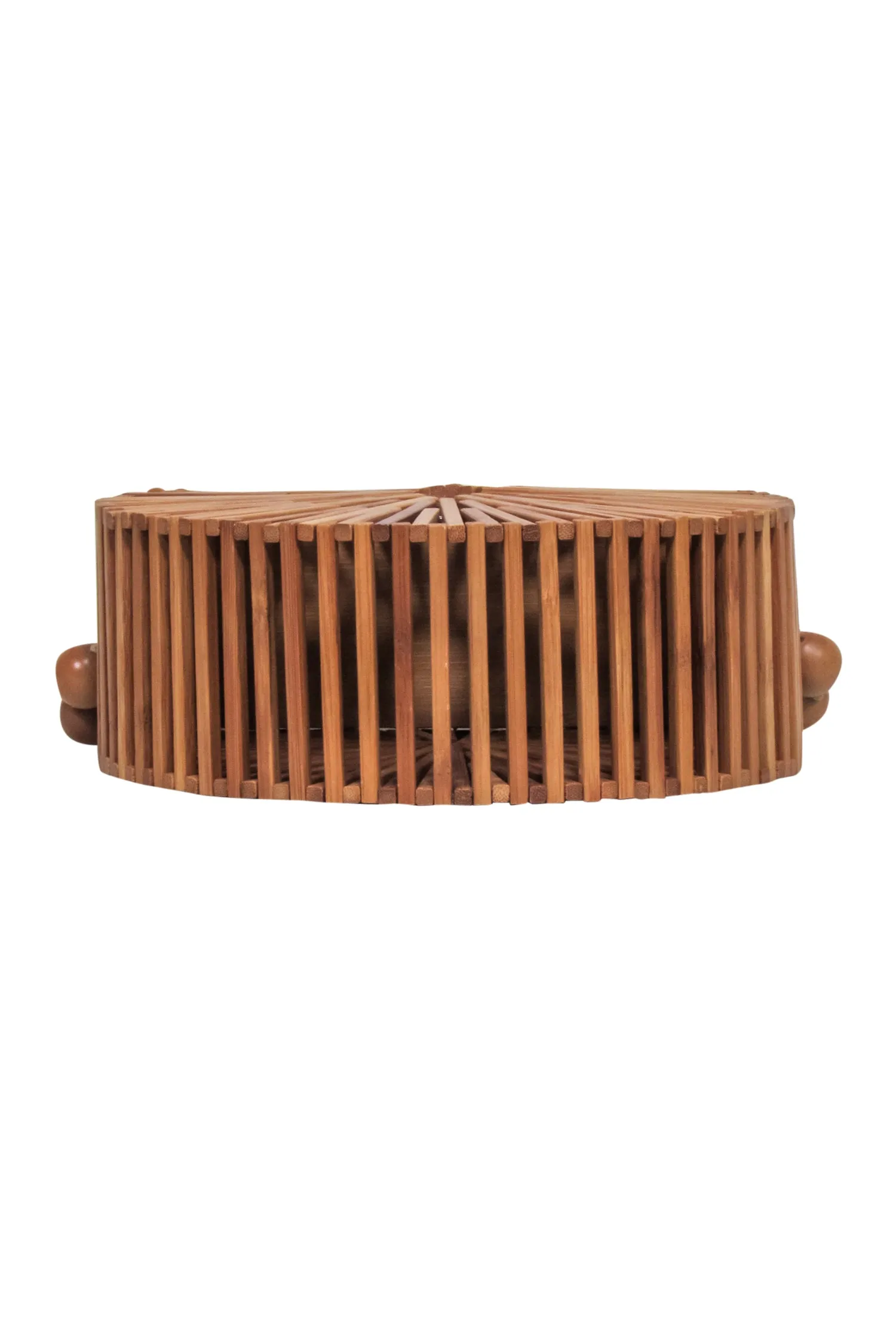 Cult Gaia - Tan Wooden Round Shoulder Bag