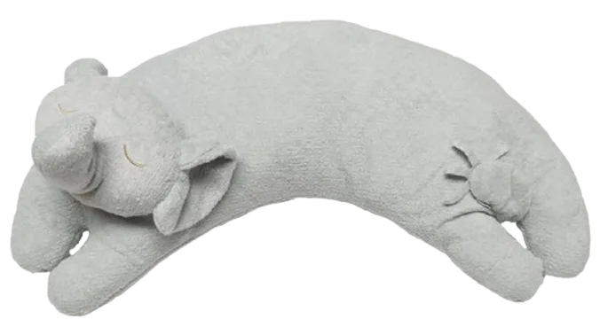 Curved Pillow, Grey Elephant