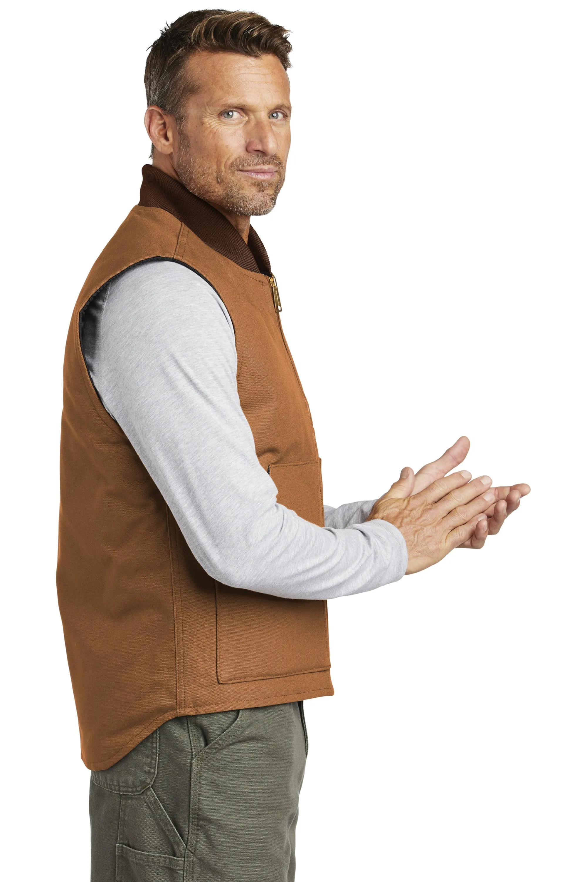Custom Embroidered Carhartt Duck Vest - Includes 4in x 4in Embroidery - No Setup - Personalize your Carhartt Duck Vest with your