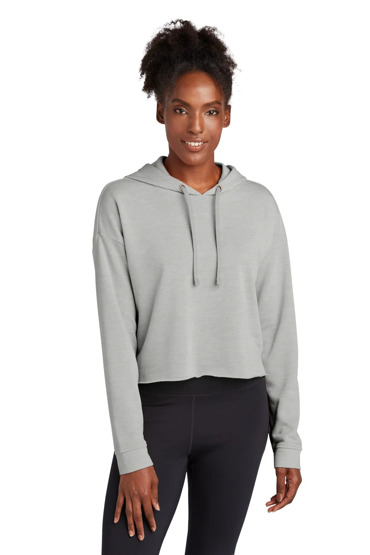 Custom Embroidered - Sport-Tek  Ladies PosiCharge  Tri-Blend Wicking Fleece Crop Hooded Pullover LST298