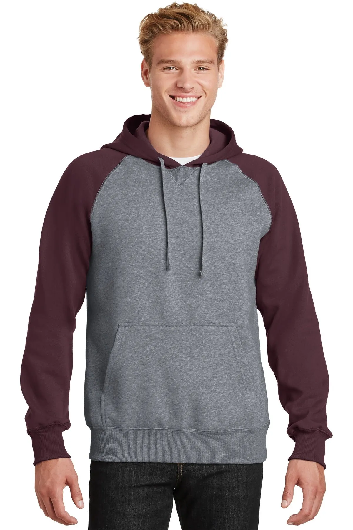 Custom Embroidered - Sport-Tek Raglan Colorblock Pullover Hooded Sweatshirt. ST267