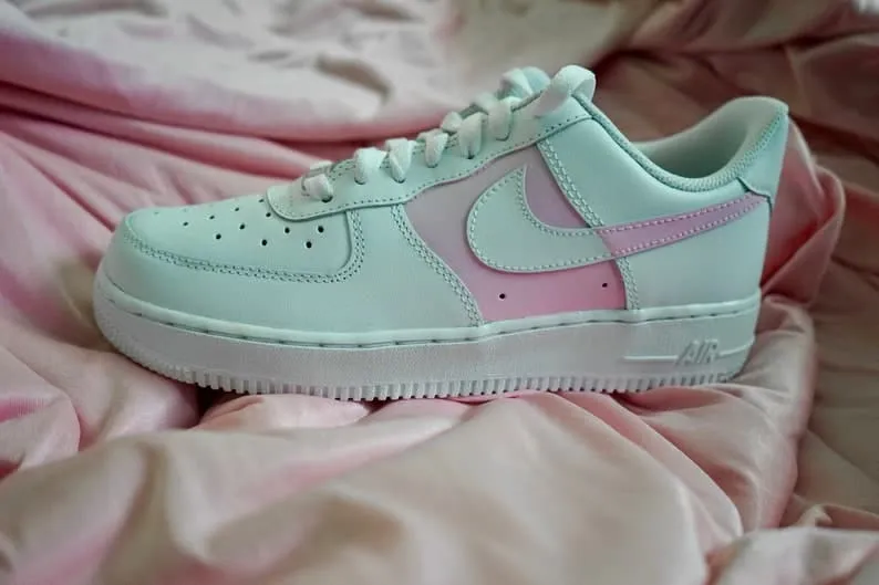 Custom Nike Air Force 1 Painted Pink Color