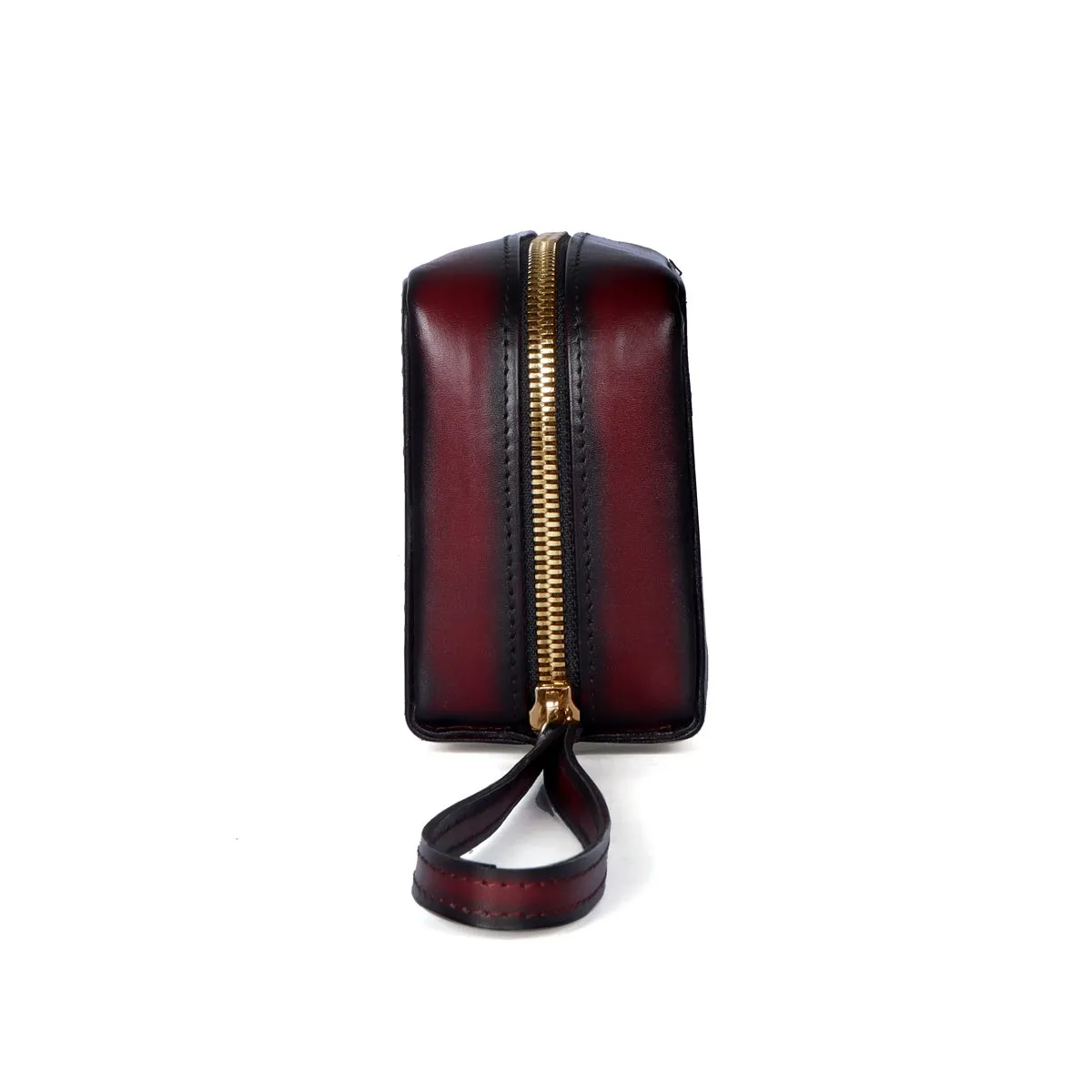 Customized Clutch/Wallet Key Hook in Wine Leather