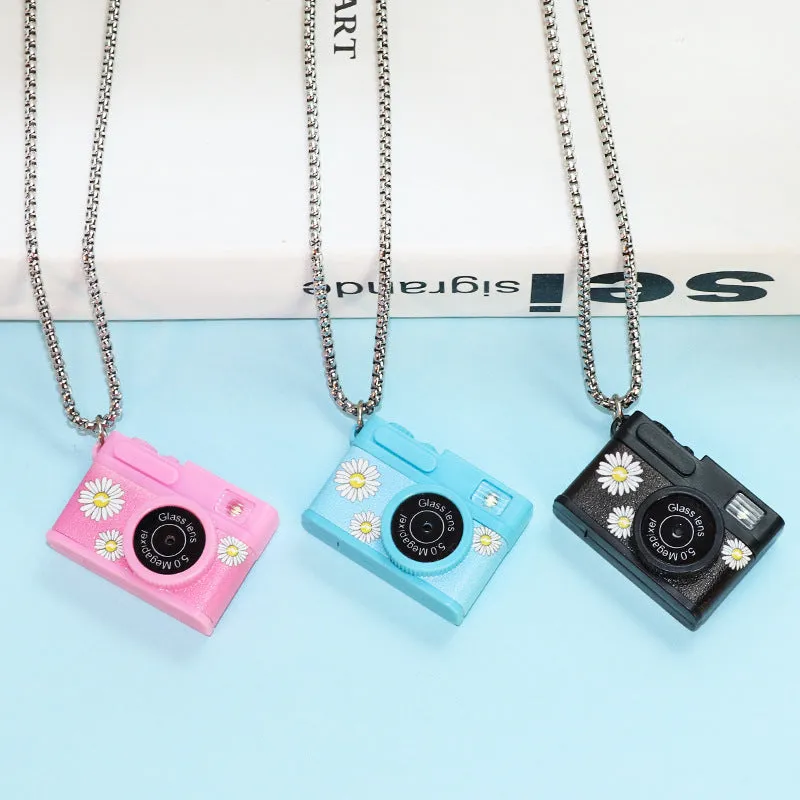 Daisy Mini Camera Necklace LED Sound And Glow
