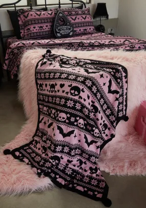 Deck The Skulls Throw Blanket-