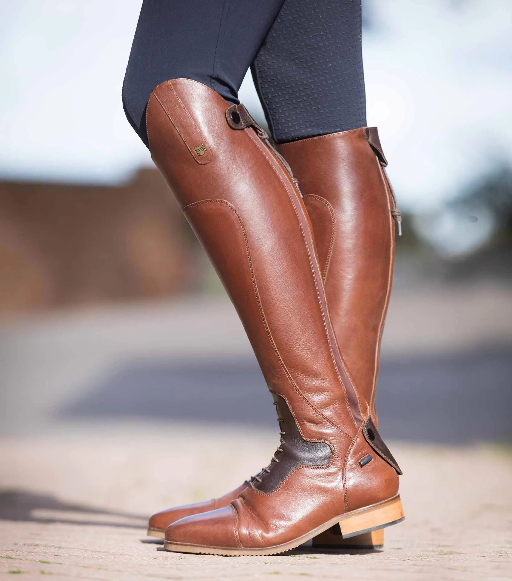 Dellucci Ladies Long Leather Field Riding Boot