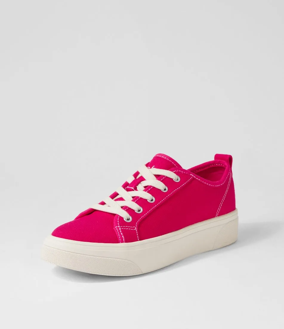 DIANA FERRARI Daelin Deep Fuchsia White Canvas Sneakers