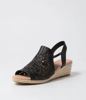 DIANA FERRARI Hannah Black Natural Rope Leather Sandals