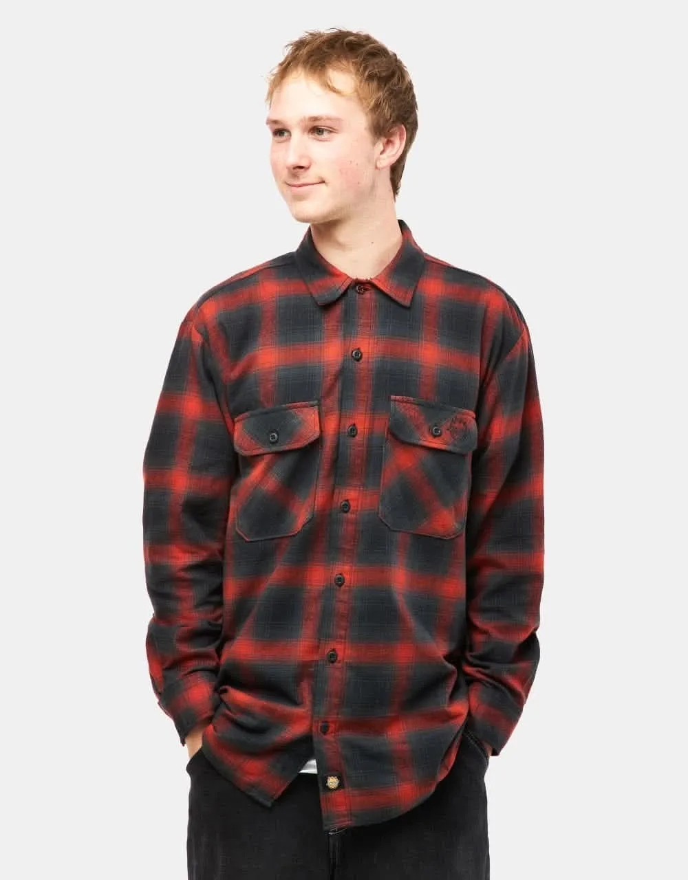 Dickies x Spitfire Flannel L/S Shirt - Red Ochre