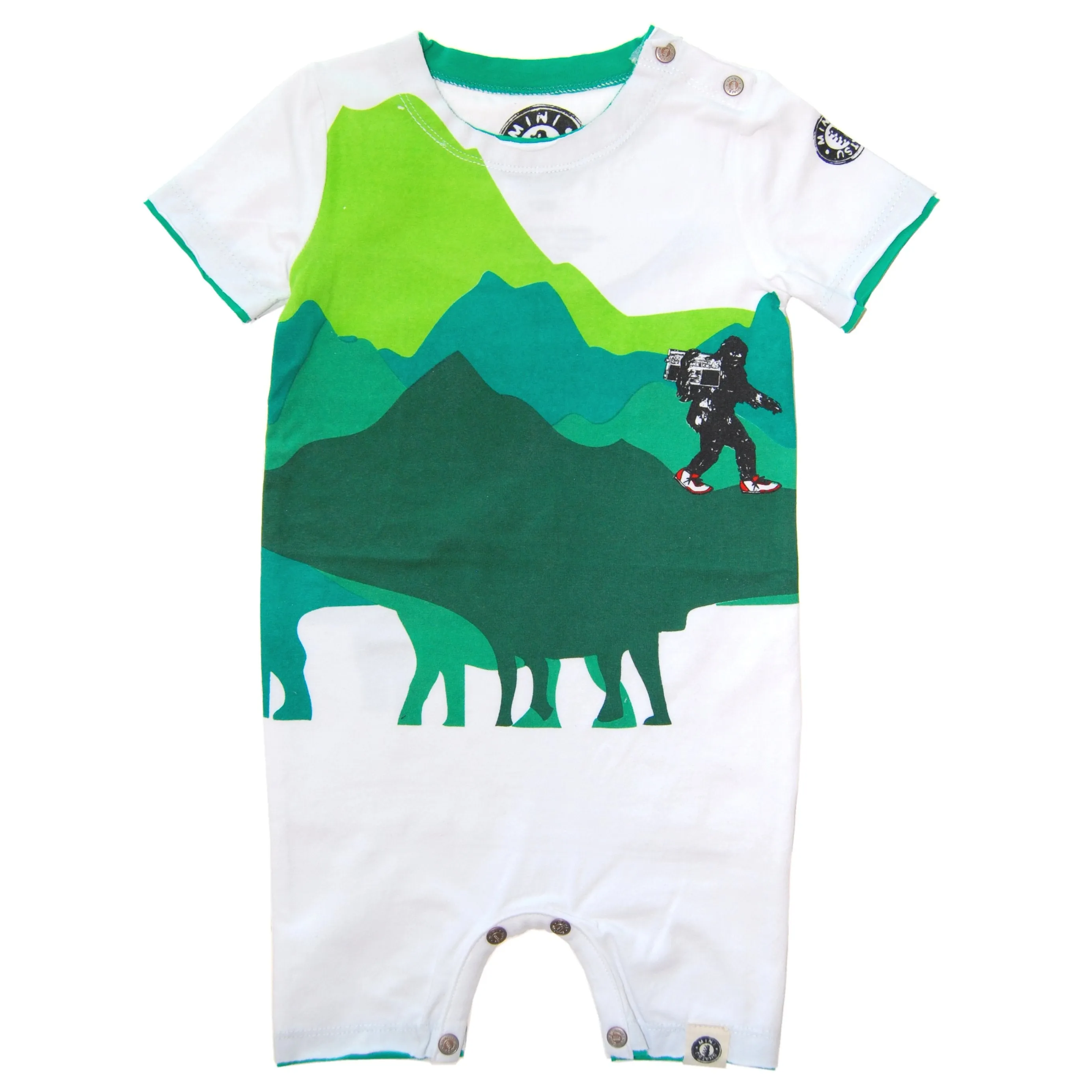 Dinosaur Mountain Big foot Sighting Romper by: Mini Shatsu