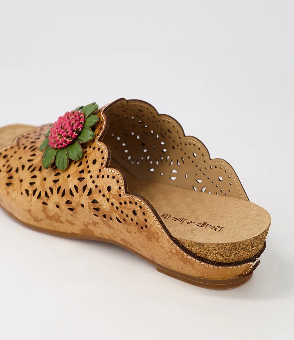 DJANGO & JULIETTE Amna Camel Multi Leather Sandals