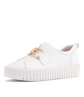 DJANGO & JULIETTE Bage White Leather Sneakers Ws