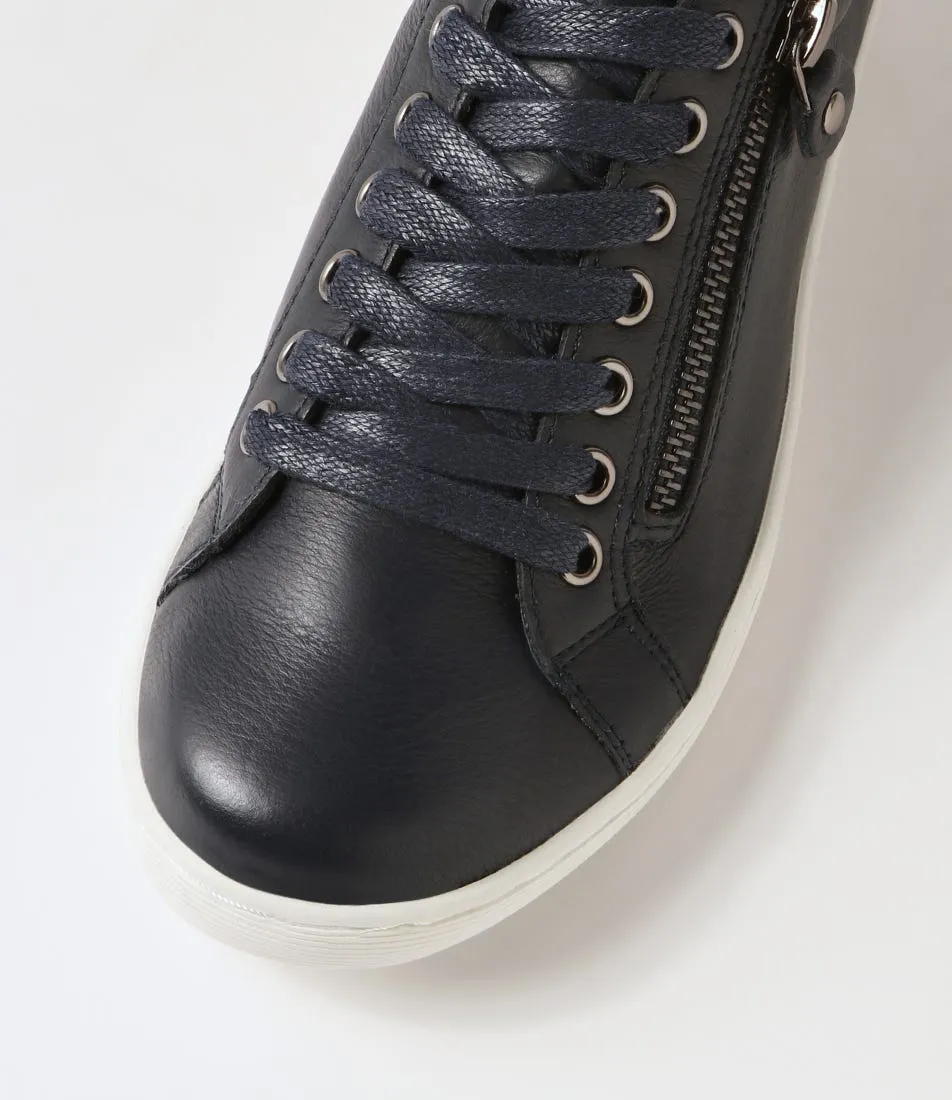 DJANGO & JULIETTE Donat Navy Leather Sneakers