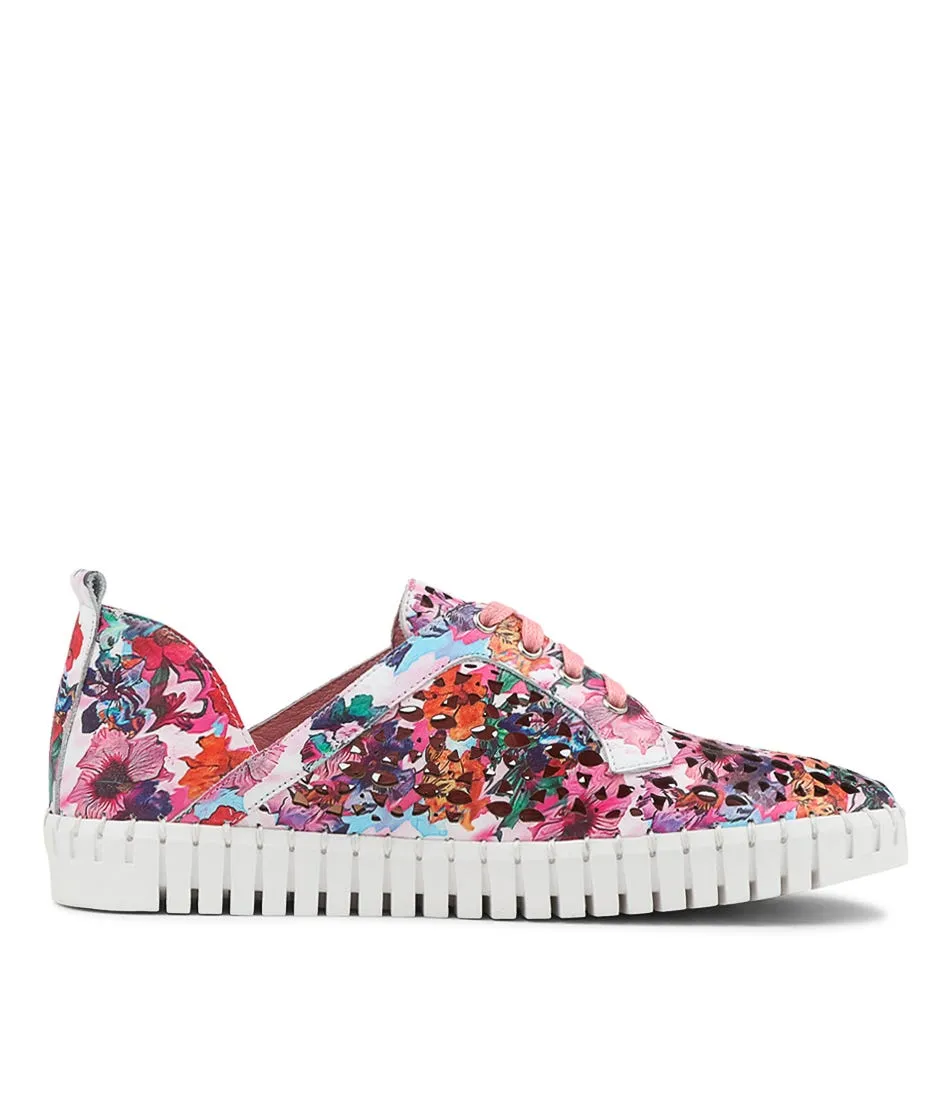 DJANGO & JULIETTE Haifa Poppy Print Leather Sneakers Ws