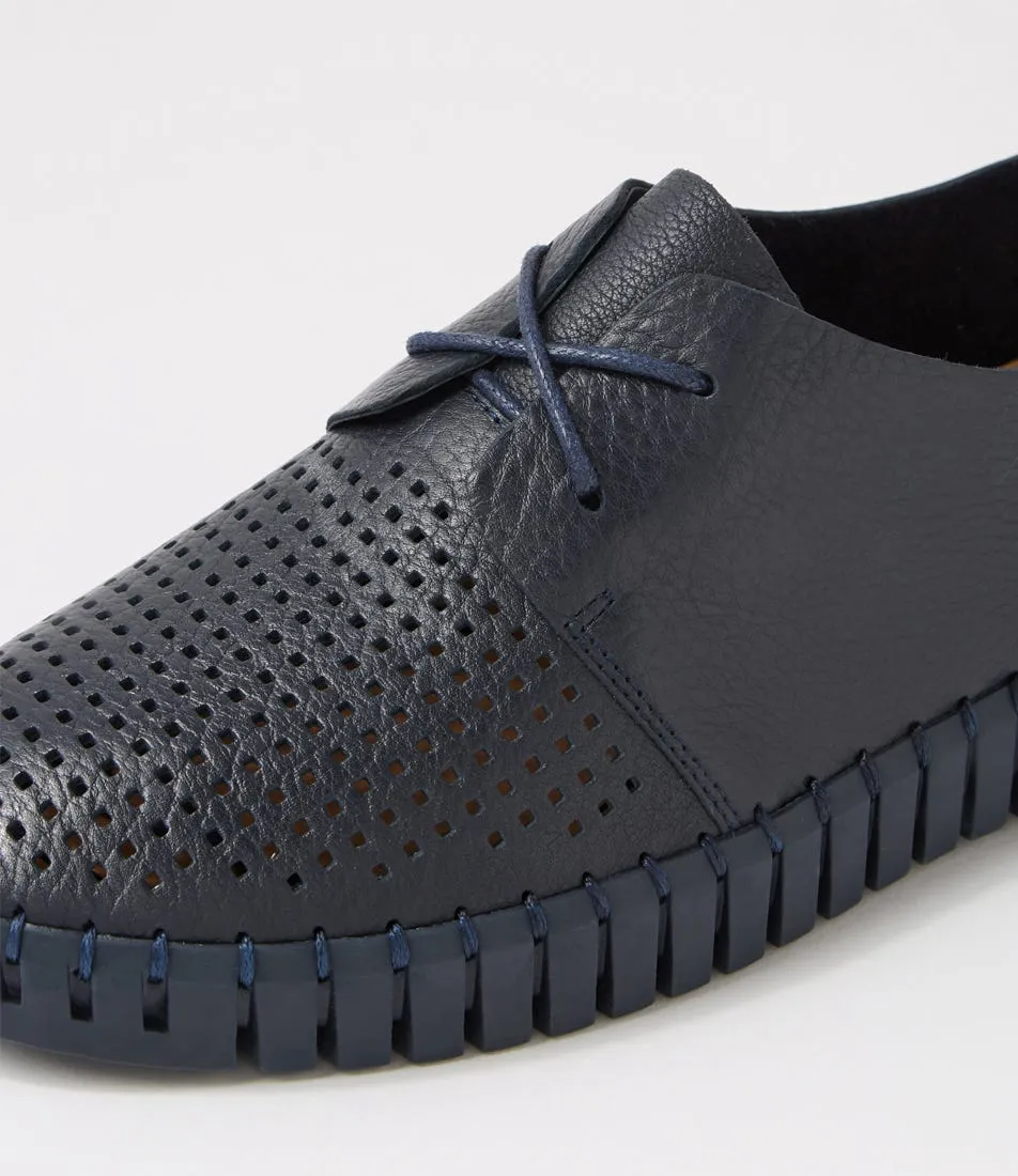 DJANGO & JULIETTE Huston Navy Leather Sneakers