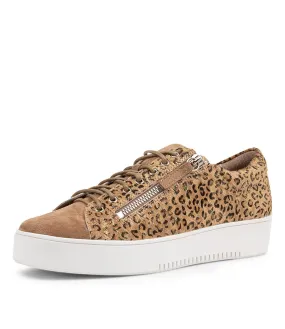 DJANGO & JULIETTE Laila Taupe Caramel Suede Sneakers