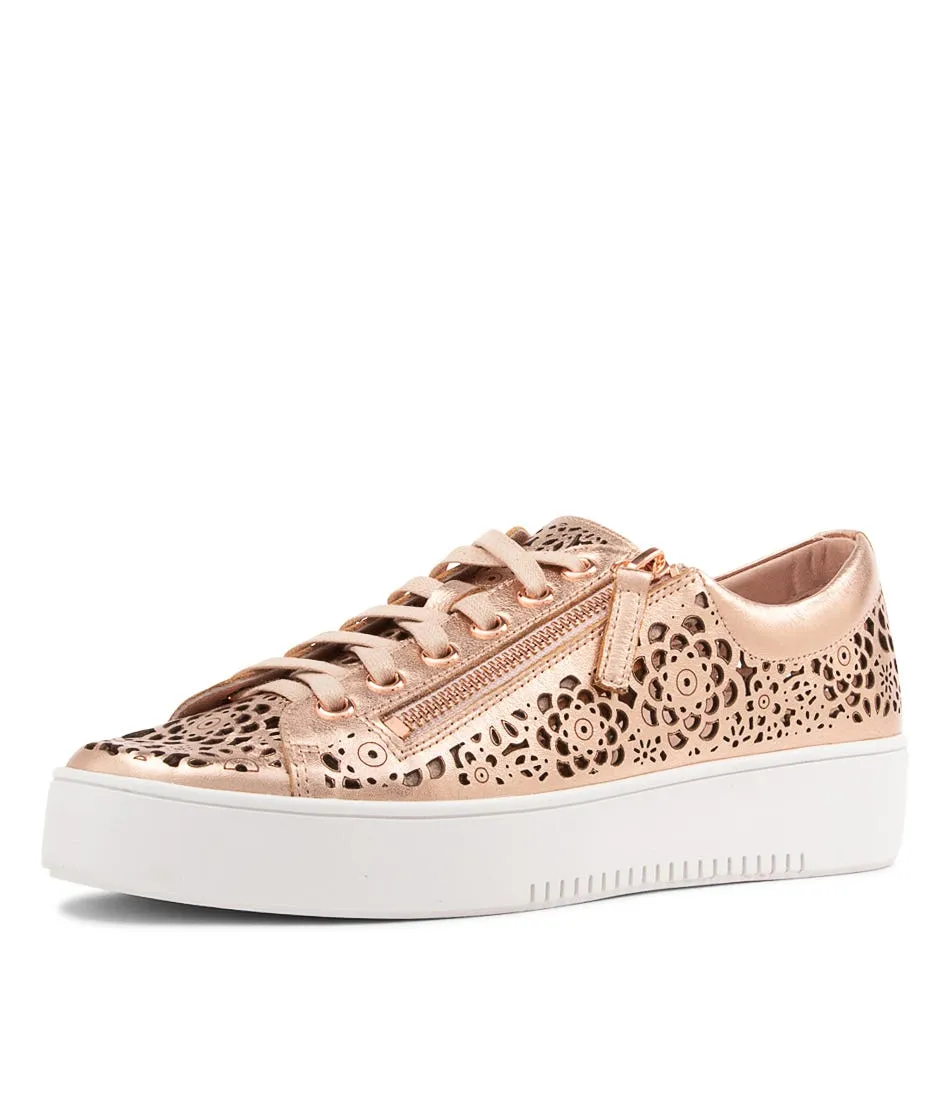 DJANGO & JULIETTE Leitha Rose Gold Leather Sneakers