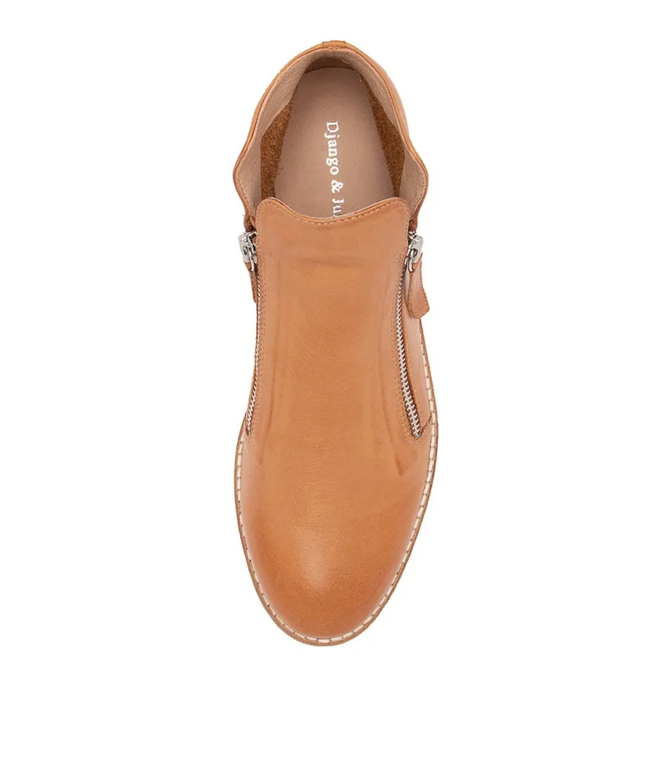 DJANGO & JULIETTE Ohmy Dark Tan Leather Sneakers