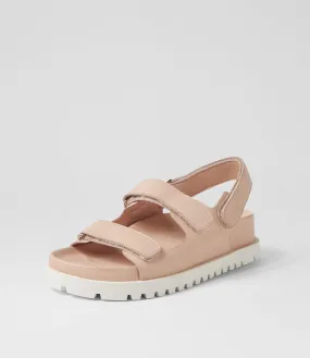 DJANGO & JULIETTE Ubads Nude White Leather Sandals