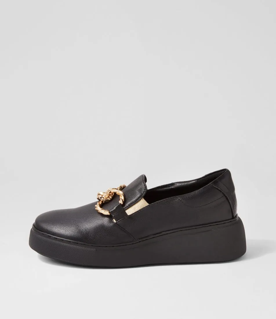 DJANGO & JULIETTE Yanky Black Leather Sneakers