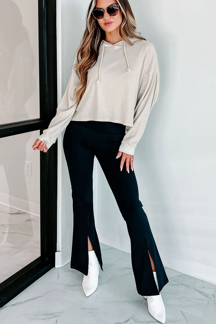 Do What You Want Split Hem Leggings (Black)