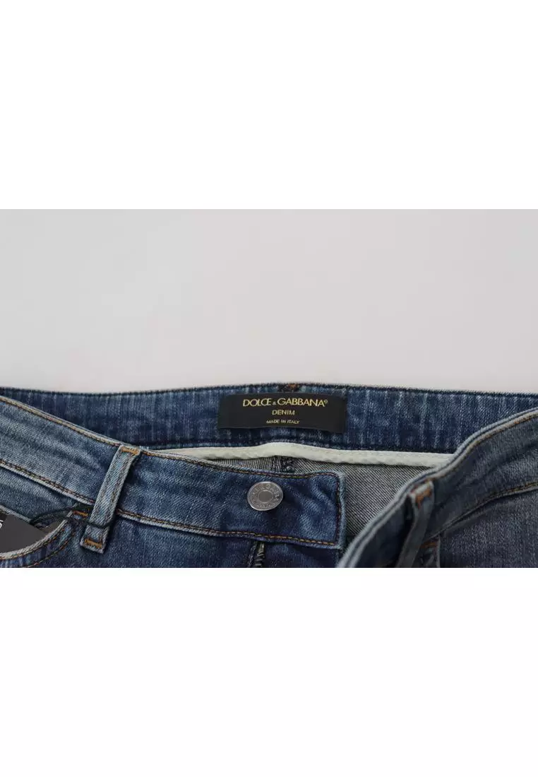 Dolce & Gabbana Dolce & Gabbana Washed Cotton Tattered Denim Jeans