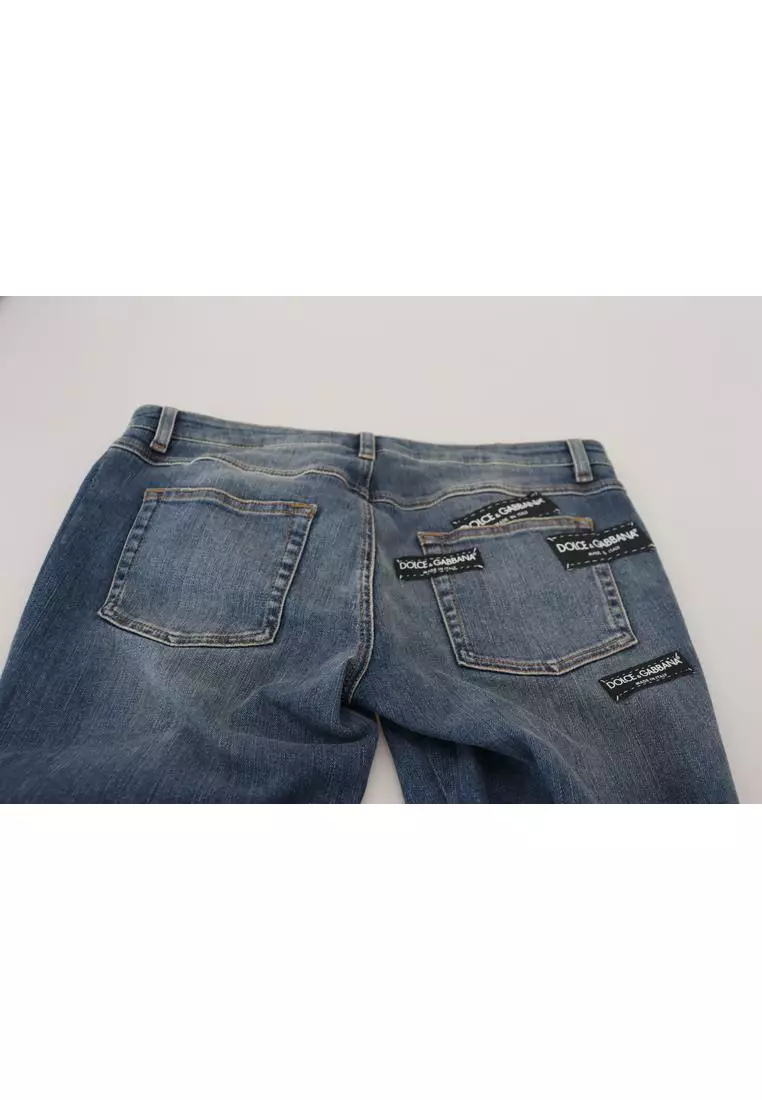 Dolce & Gabbana Dolce & Gabbana Washed Cotton Tattered Denim Jeans