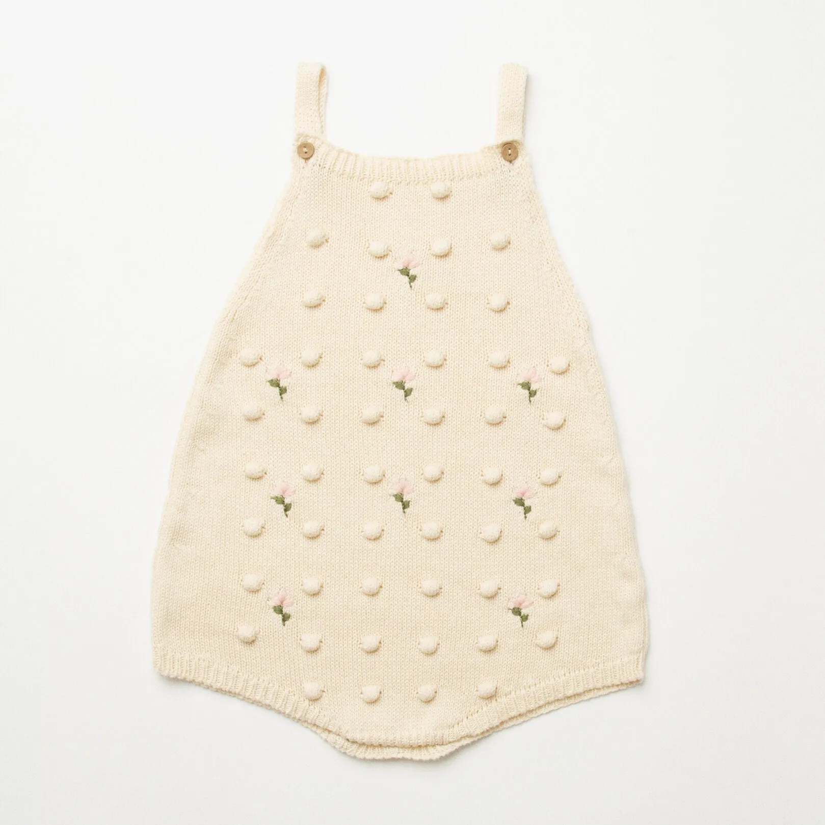 Dominos Knitted Romper - Milk