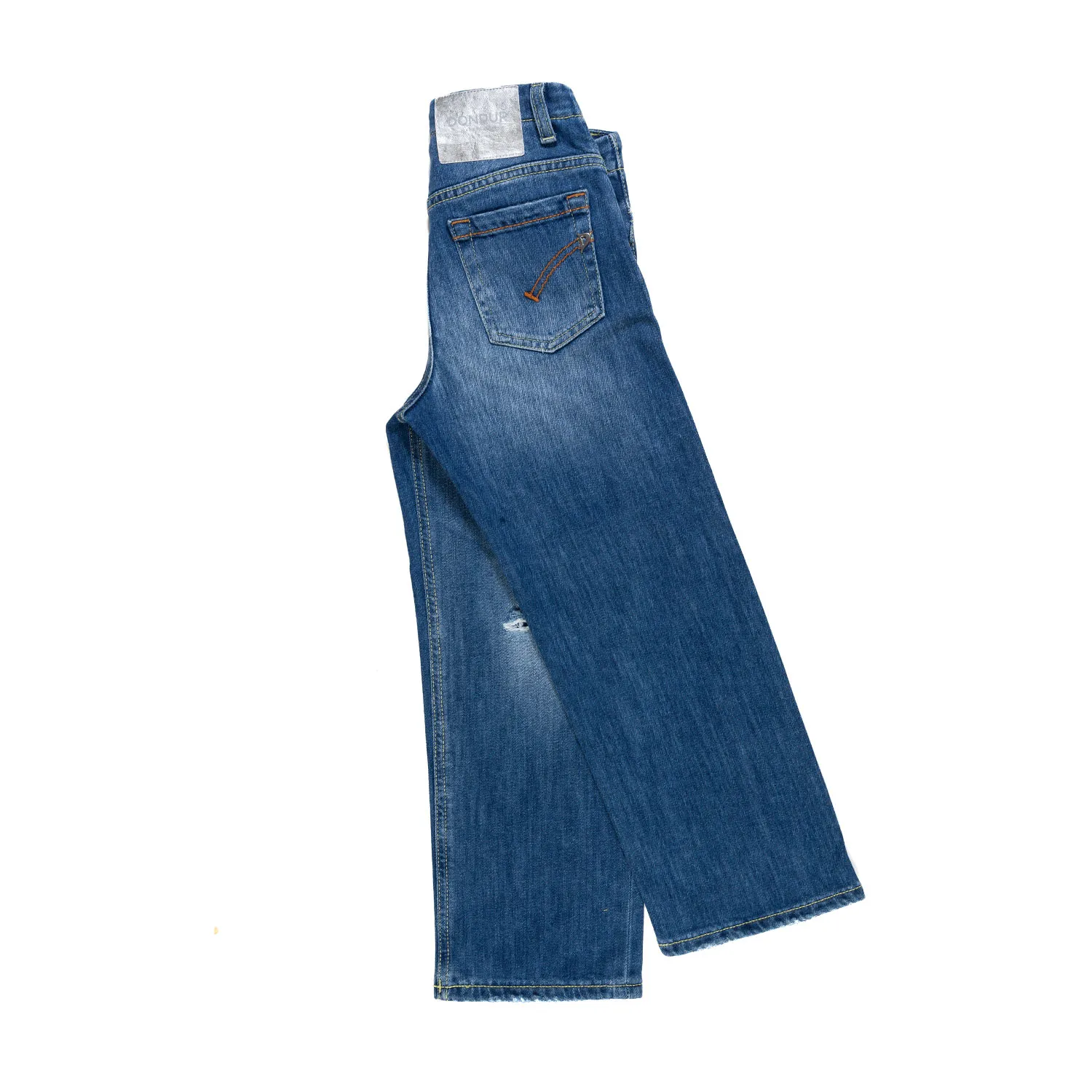 Dondup Medium Blue Jeans With Rips For Little Girls And Teens