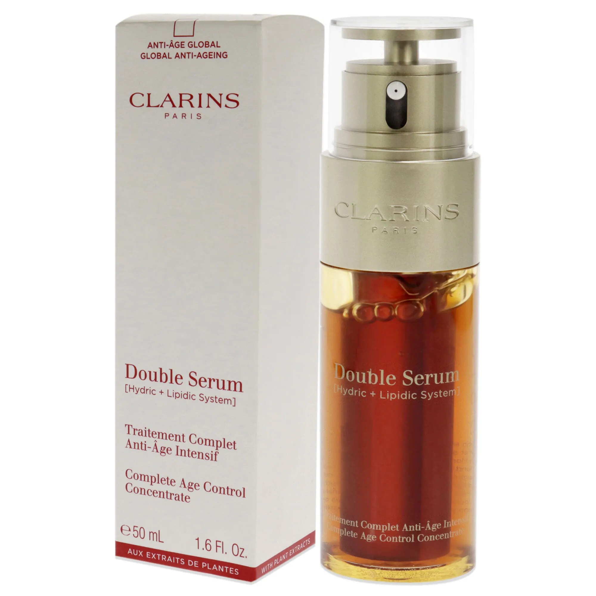 Double Serum Complete Age Control Concentrate by Clarins for Unisex - 1.6 oz Serum
