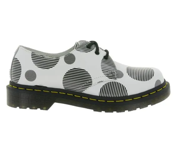 Dr. Martens 1461 Polka Dot Smooth Damen Halbschuhe Glattleder-Schuhe 26877101 Weiß/Schwarz