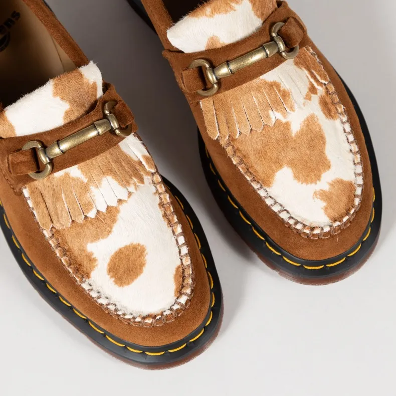 Dr. Martens Adrian Snaffle (Pecan Brown/Jersey Cow Print Repello Calf Suede/Hair On)