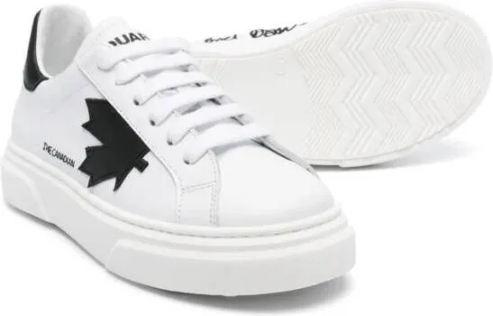 DSQUARED2 KIDS embroidered-motif sneakers White