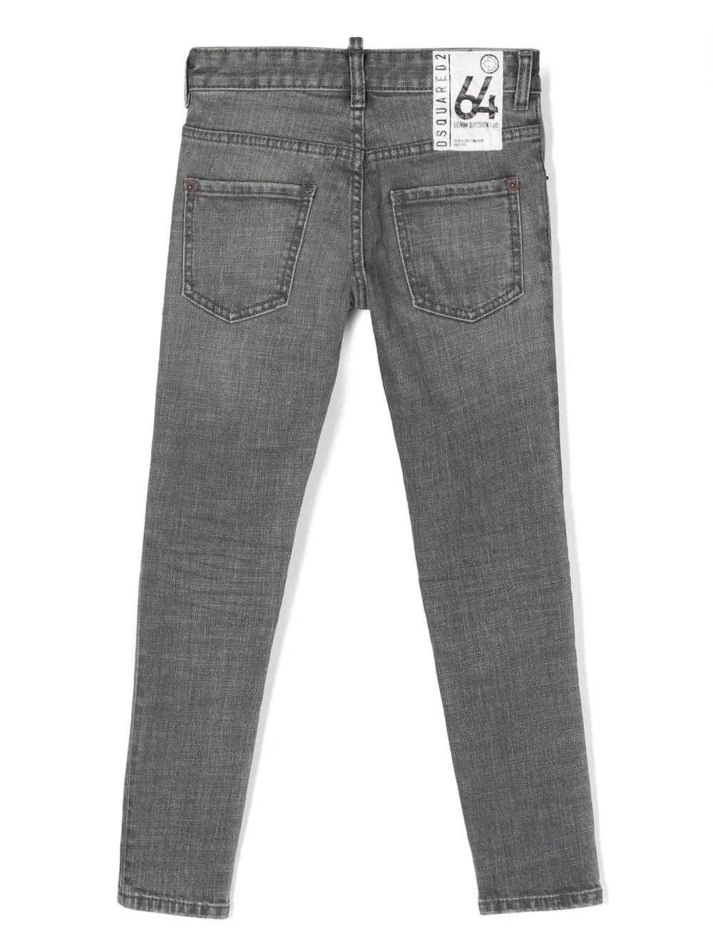DSQUARED2 KIDS logo-patch skater jeans - Grey