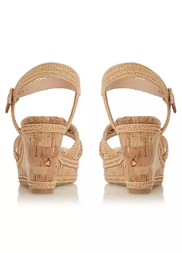 Dune London Kelisa Natural Braided Upper Wedge Sandals | Kaleidoscope