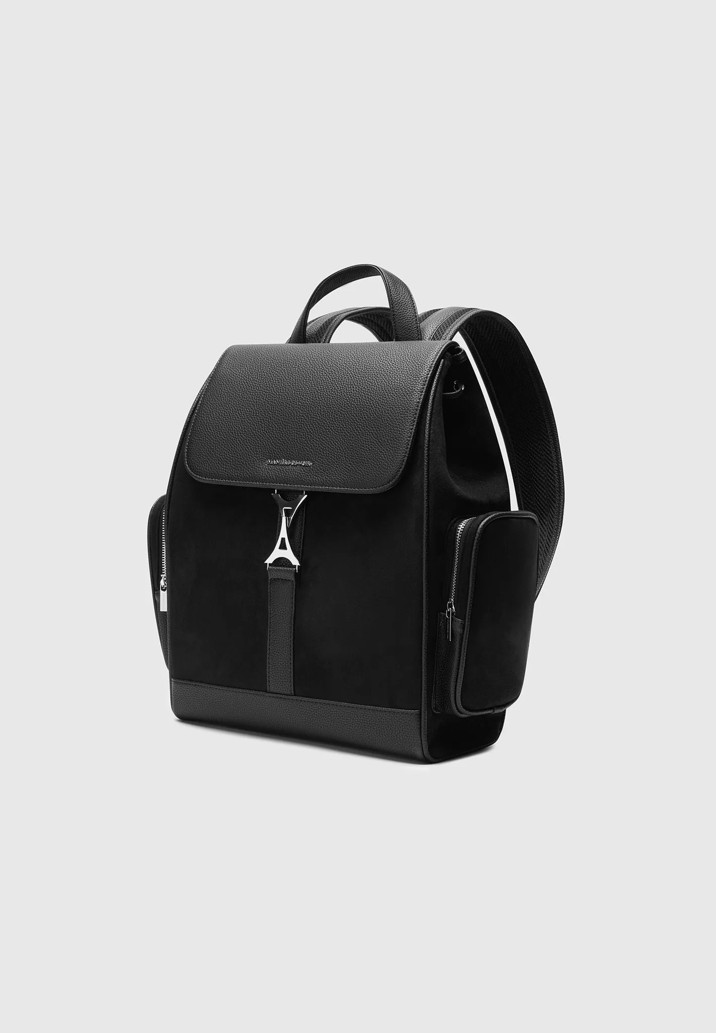 Eiffel Clasp Backpack - Black