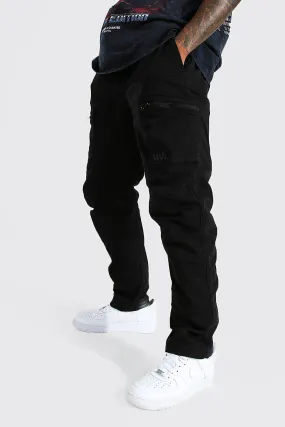 Elastic Waist Relaxed Fit Man Tab Cargo Pants