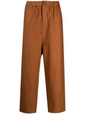 Elasticated straight-leg trousers