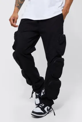 Elasticated Waist Relaxed 6 Zip Pocket Cargo Pants