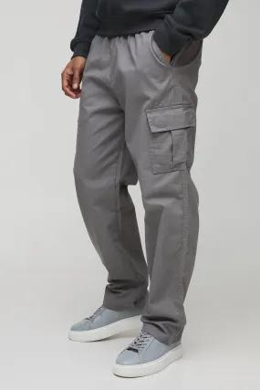 Elasticated Waist Straight Leg Cargo Pants