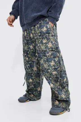 Elasticated Waist Wide Width Camo Cargo Pants