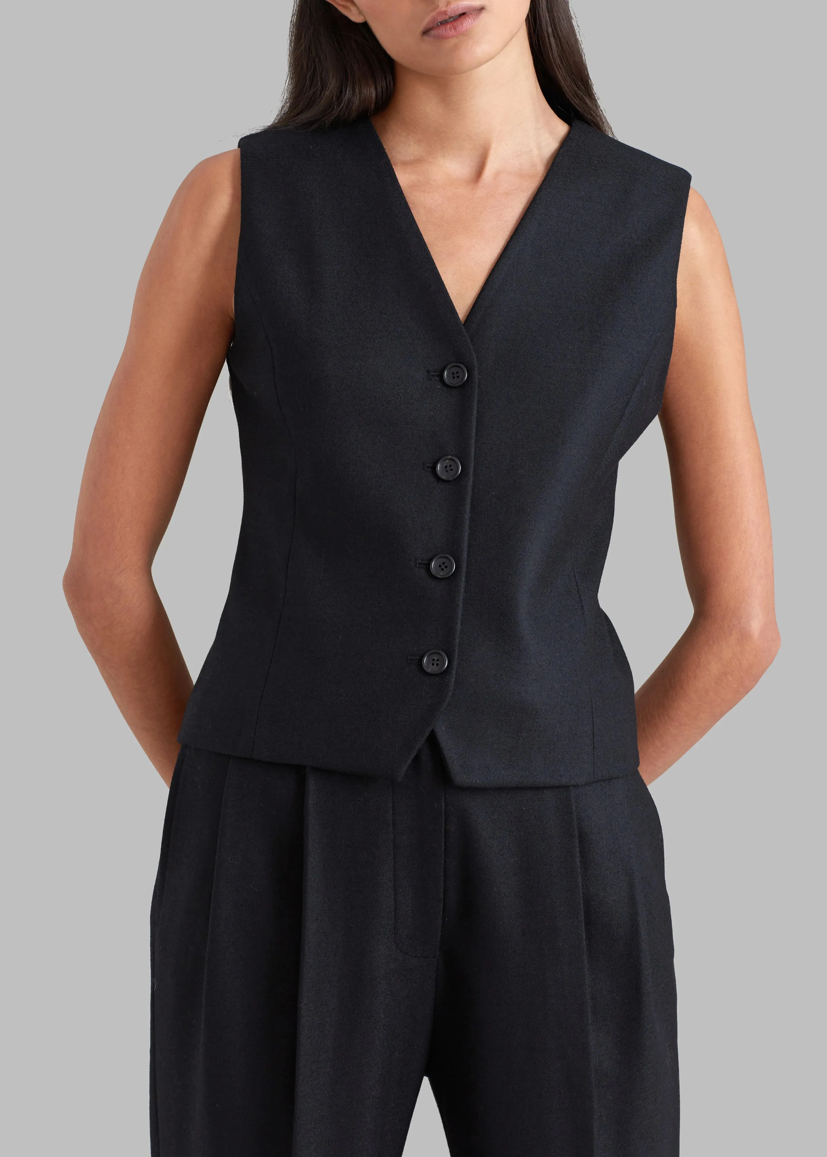 Eleanor Wool Vest - Black