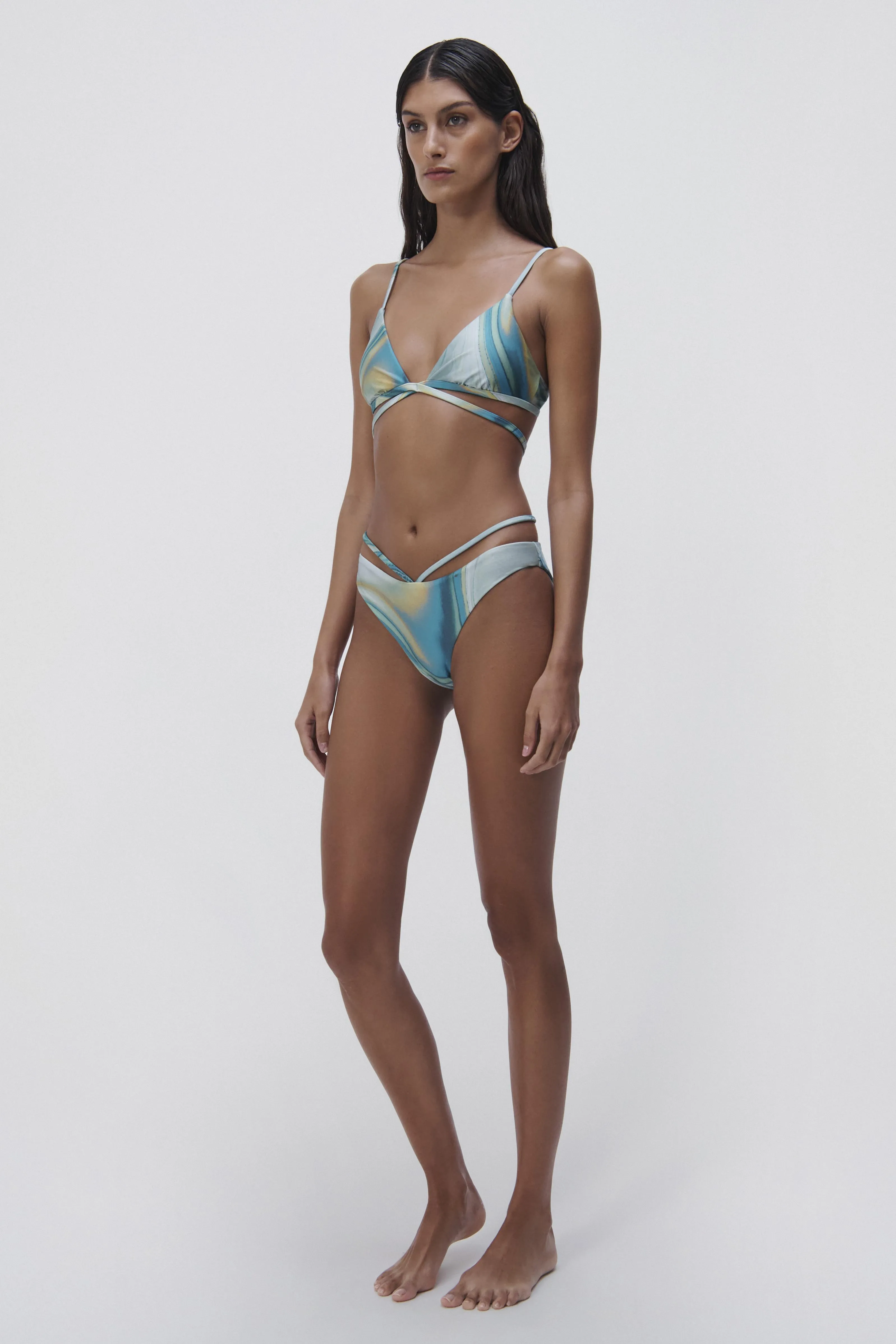 Emmalyn Marble Print Bikini Bottom