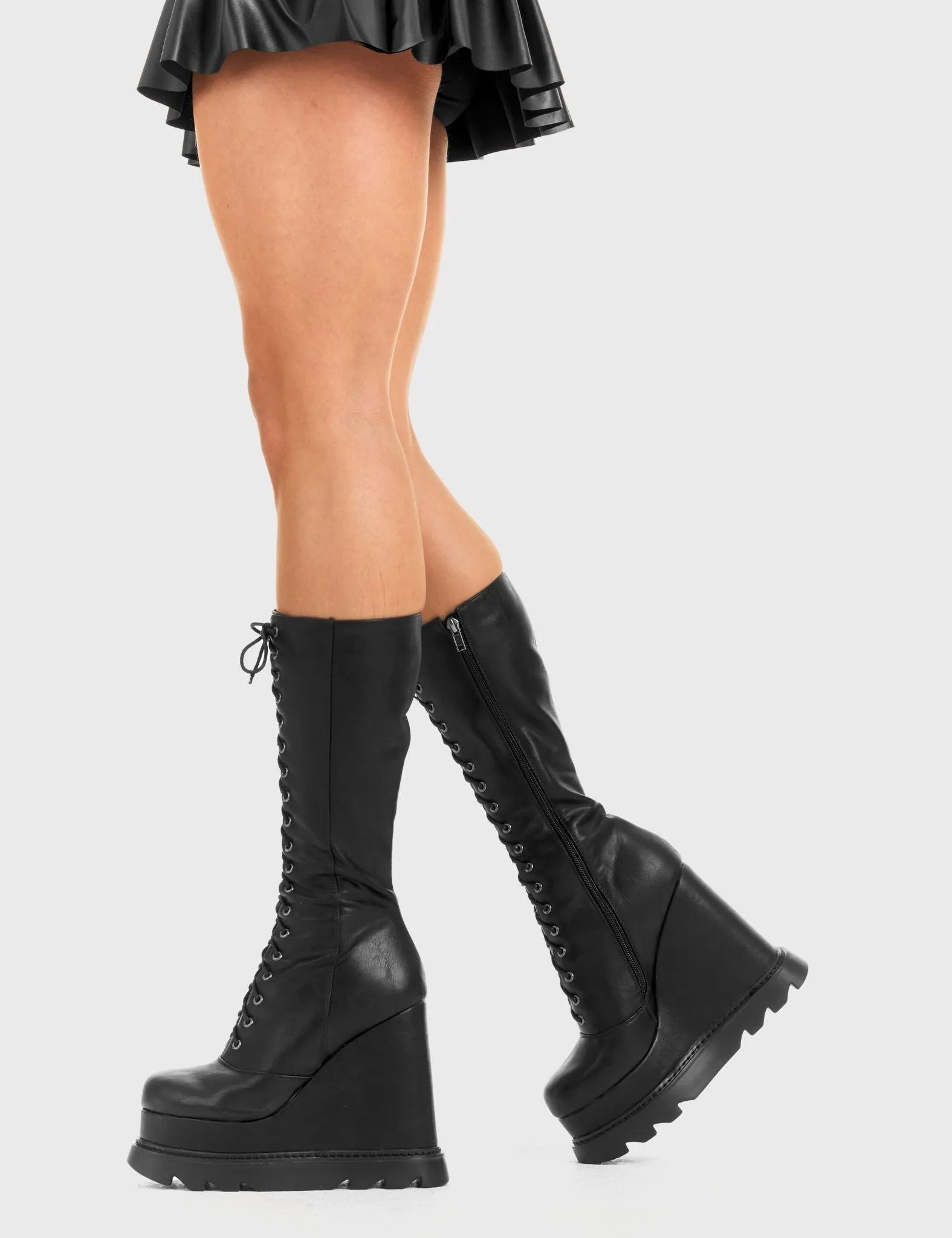 Empty Space Chunky Platform Calf Boots