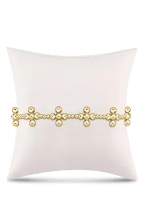 Enewton Signature Cross Sincerity Pattern 2.5 Gold Bead Bracelet- Gold Signature Cross 4mm