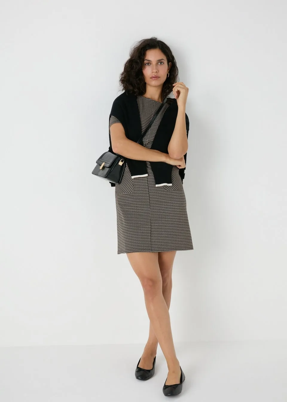 Et Vous Brown Ponte Tunic Dress