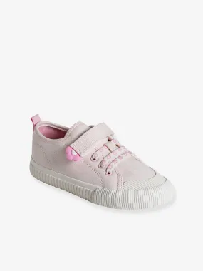 Fabric Trainers with Elasticated Laces, for Girls, Designed for Autonomy - pale pink