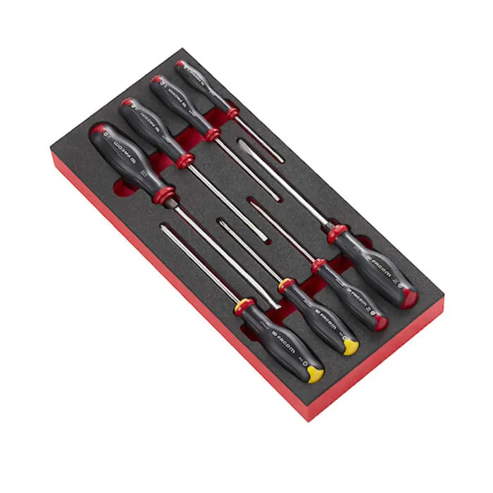 Facom Slotted Screwdriver Set, 8-Piece
