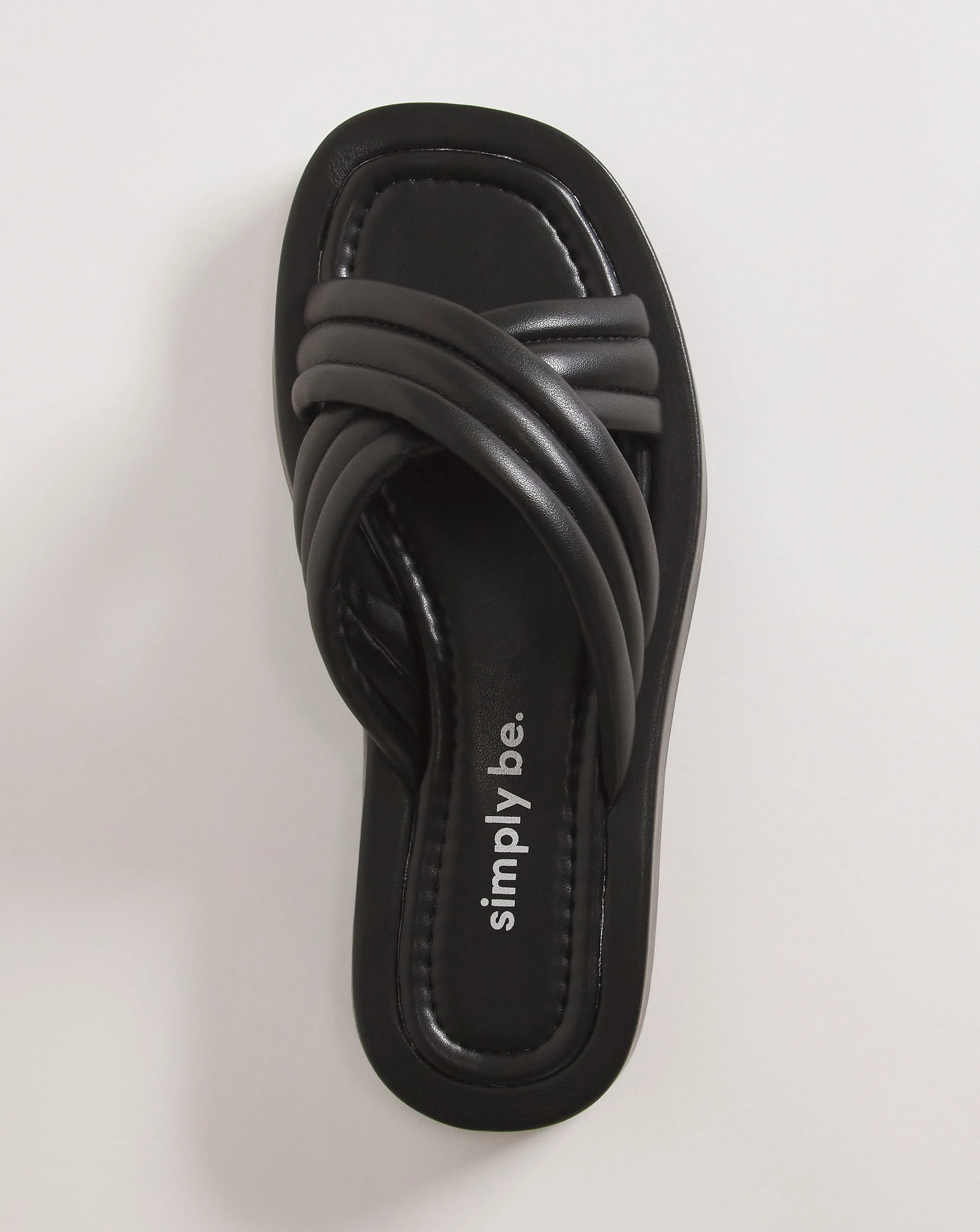 Farah Volume Crossover Flat Mule Sandals Wide Fit Simply Comfort | Simply Be